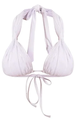 White Tassel Triangle Bikini Top