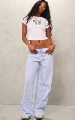 White Tequila Print Fitted T-shirt