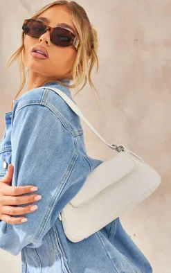 White Trapeze Simple Shoulder Bag