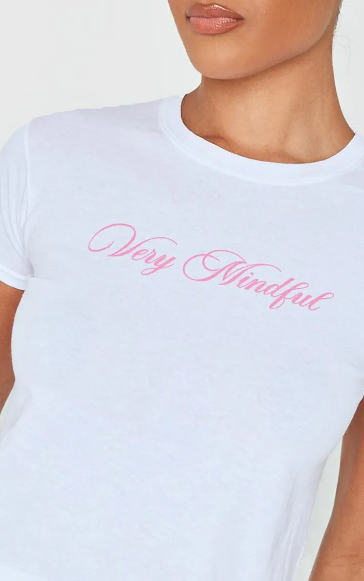 White Very Mindful Baby Doll Tee