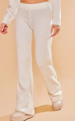 White Wide Leg Knit Pants