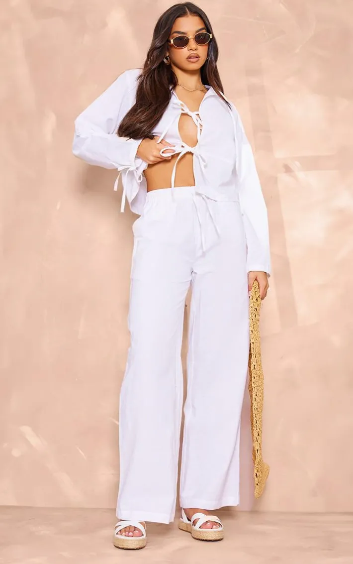 White Wide Leg Pants