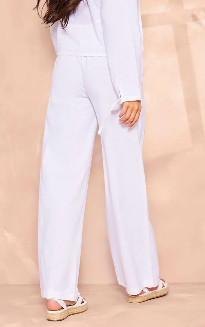 White Wide Leg Pants