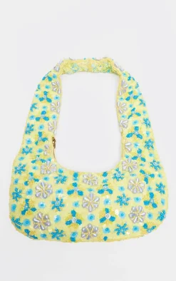 Yellow Flower Sequin Handbag