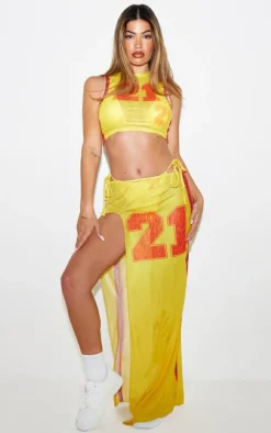 Yellow Mesh 21 Beach Tank Top