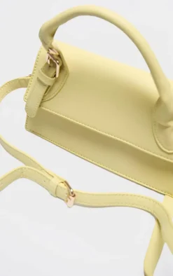 Yellow PU Rectangle Crossbody Bag