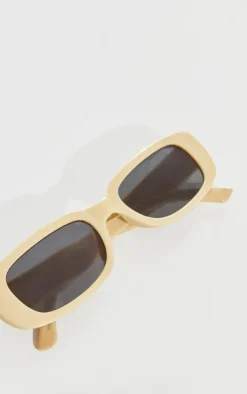 Yellow Slim Rectangular Sunglasses